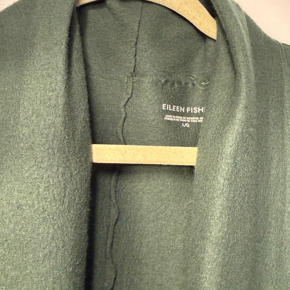 Eileen Fisher Emerald Green Open Front Cardigan - Picture 7 of 7